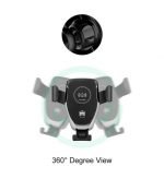 ⁦شاحن لاسلكي وحامل للهاتف متوافق مع السيارة متوافق مع جميع الهواتف التى تشحن لاسلكي - PT01 - أسود⁩ - الصورة ⁦2⁩