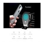 ⁦شاحن لاسلكي وحامل للهاتف متوافق مع السيارة متوافق مع جميع الهواتف التى تشحن لاسلكي - PT01 - أسود⁩ - الصورة ⁦10⁩