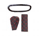 Decorative case for hand brake, gear stick and car mirror -AW-03 - Black & Red - Image 6