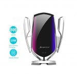 شاحن سيارة لاسلكي وحامل للجوال معا للاجهزة ذات خاصية الشحن اللاسلكي -R1 - لون فضي