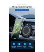 Wireless Magnetic Car Charger 15W Fast Charging Compatible iPhone 12, iPhone 12 Pro and iPhone 12 Pro Max - OJD-78 - Black - Image 3