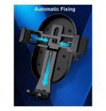 ⁦شاحن لاسلكي وحامل للهاتف متوافق مع السيارة متوافق مع جميع الهواتف التى تشحن لاسلكي - PL130 - أسود⁩ - الصورة ⁦5⁩