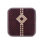 Antiperspirant seat nostalgia 45 X45 cm embroidered wood seat for car chair, home or office - C-WR04 - Dark Brown & Beige