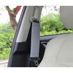 Leather car seat belt pouch suitable for all types of cars - RS01 - Grey