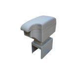 Car Console & Leather armrest two levels for storing things and 4 USB ports & Cup Holder , background, different levels of hand rest while driving, for all cars - CON-02 - Gray