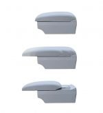 Car Console & Leather armrest two levels for storing things and 4 USB ports & Cup Holder , background, different levels of hand rest while driving, for all cars - CON-03 - Gray - Image 6