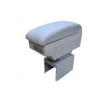 كونسولة ومسند يد للسيارة جلد مستويين لتخزين الأغراض واربع مخارج يو اس بي وحامل اكواب في الخلف مستويات مختلفة لراحة اليد اثناء قيادة السيارة مناسب لجميع السيارات - CON-03 - لون رمادي