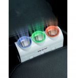 ⁦مشترك ولاعة سيارة 120واط  ثلاثي ومخرجين شاحن يو اس بي - FB300 - ابيض⁩ - الصورة ⁦10⁩