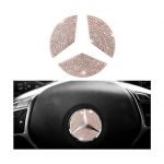 An accessory to decorate the steering wheel logo suitable for Mercedes   GLA 2016-2019 /  Rose Gold Color