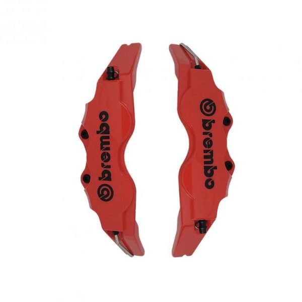 غطاء فرامل من قطعتين ثلاثي الأبعاد رياضي ديكور لتزيين الفرامل مقاس صغير 14و 15 انش - 20-4 - لون أحمر