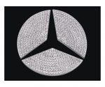 Accessory to decorate the rear Mercedes logo For Mercedes GLA 2016-2019  /  Silver Color