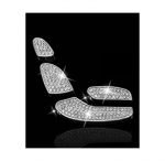 غطاء أزرار التحكم بمقعد السيارة  لمرسيدس  New E Class 2016-2019 / لون فضي ( 7 قطع )