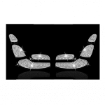 غطاء أزرار التحكم بمقعد السيارة  لمرسيدس  E 2019-2020 / لون فضي ( 8 قطع )