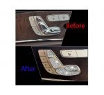 Cover car seat control buttons For Mercedes New E Class 2016-2019 ( 8 Pieces ) / Silver Color - Image 3
