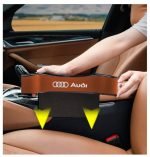 Car Seat Side Organizer and Cup Holder Multifunctional 2 Piece for Audi- CSB - Brown - Image 4
