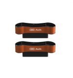 Car Seat Side Organizer and Cup Holder Multifunctional 2 Piece for Audi- CSB - Brown - Image 6