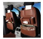 Car Seat Back Storage Organizer Bag Faux Leather Multifunction Organizer Holder Travel Accessories - SCS100 - Brown - Image 3