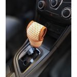Fabric car steering wheel case- CG100 - Beige & Brown