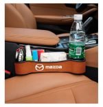 منظم جانبي لمقعد السيارة من قطعتين وحامل أكواب متعدد الوظائف مناسب لسيارات مازدا - CSB - بني