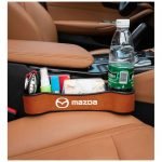 Car Seat Side Organizer and Cup Holder Multifunctional 2 Piece for Mazda - CSB - Brown