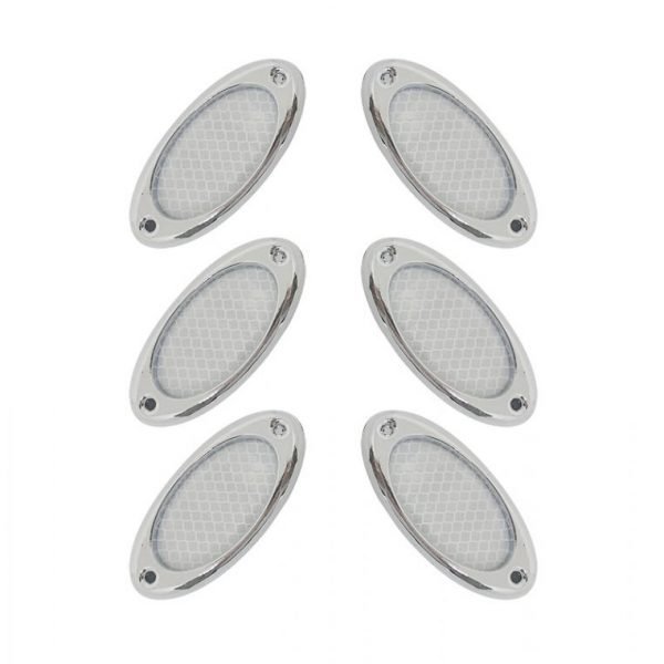 طقم عواكس قابلة للصق من 6 قطع تناسب جميع السيارات - HS-613 - لون ابيض