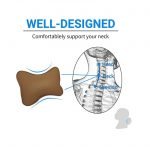 Car Leather Head and Neck Support Set of 2 Pieces - AM-06 - Brown - Image 3