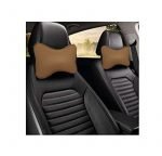 Car Leather Head and Neck Support Set of 2 Pieces - AM-06 - Brown - Image 4