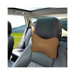 Car Leather Head and Neck Support Set of 2 Pieces - AM-06 - Brown - Image 5
