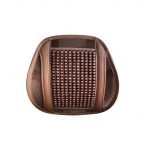 Comfortable and elegantly embroidered wood medical back 42X41 cm for a car, home or office chair - C-WR02 - Brown