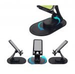 ⁦حامل مكتبي للموبايل والتابلت قابل للطي متوافق مع جميع الأجهزة - SAS100 - أسود⁩ - الصورة ⁦10⁩