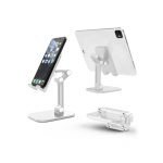 حامل مكتبي للموبايل قابل للطي متوافق مع جميع الأجهزة - MQ100 - ابيض