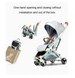 ⁦عربة أطفال قابلة للطي بسهولة مع مظلة قاعدة عريضة رباعية العجلات - LZD A8188 - اخضر في رمادي⁩ - الصورة ⁦6⁩