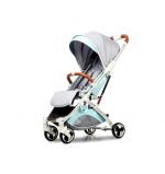 عربة أطفال قابلة للطي بسهولة مع مظلة قاعدة عريضة رباعية العجلات - LZD A8188 - اخضر في رمادي