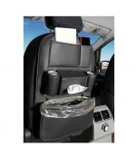 Car Seat Back Storage Organizer Bag Faux Leather Multifunction Organizer Holder Travel Accessories - SCS100 - Black - Image 3