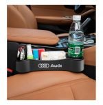 منظم جانبي لمقعد السيارة من قطعتين وحامل أكواب متعدد الوظائف مناسب لسيارات أودي - CSB - اسود