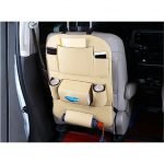 Car Seat Back Storage Organizer Bag Faux Leather Multifunction Organizer Holder Travel Accessories - SCS300 / Color Beaje