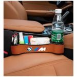 Car Seat Side Organizer and Cup Holder Multifunctional 2 Piece for BMW - CSB - Brown