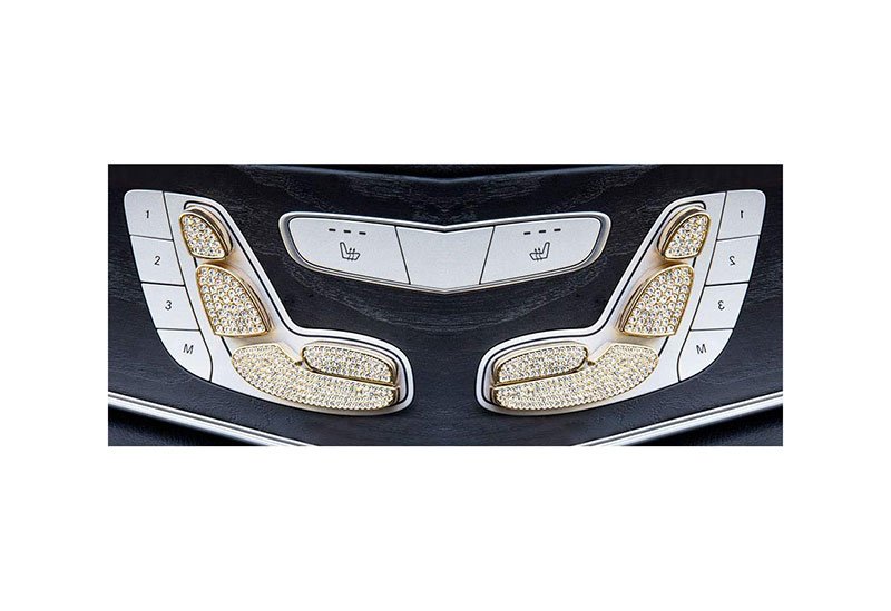 71yNd8yX+yL غطاء أزرار التحكم بمقعد السيارة لمرسيدس New E Class 2016-2019 / لون ذهبي ( 8 قطع ) - الصورة 1