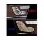 ⁦غطاء أزرار التحكم بمقعد السيارة  لمرسيدس  New E Class 2016-2019 / لون ذهبي ( 8 قطع )⁩ - الصورة ⁦4⁩