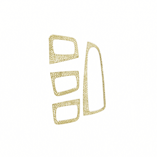 Control buttons frame for windows and car mirrors For Mercedes New C Class 2016-2019 ( 4 Pieces )  / Gold Color