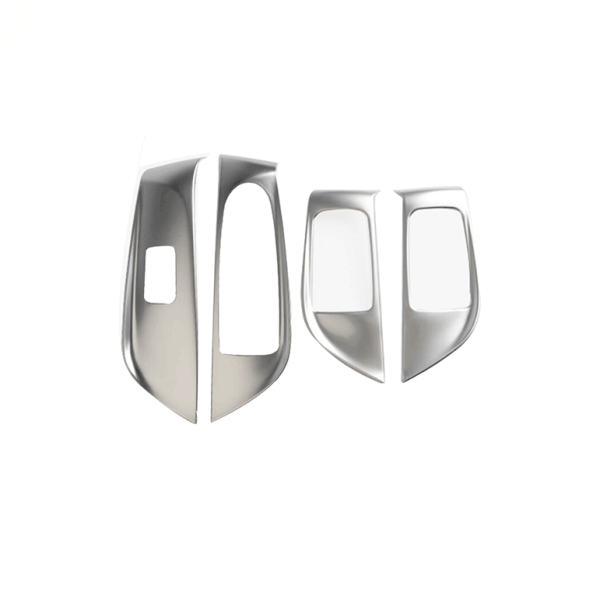 اطار لازرار التحكم في الزجاج ومرايا السيارة لمرسيدس New E Class 2016-2019 ( 4 قطع ) / لون فضي