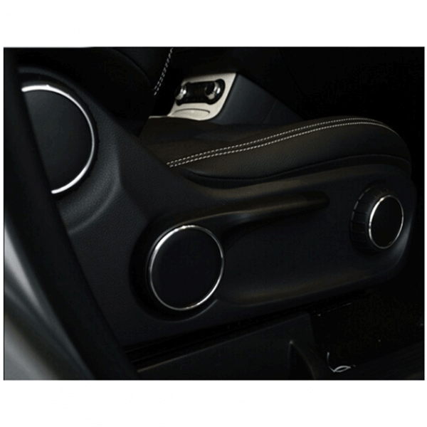 غطاء زر تعديل مقعد السيارة لمرسيدس GLA 2016-2019  / لون فضي ( 3 قطعة )