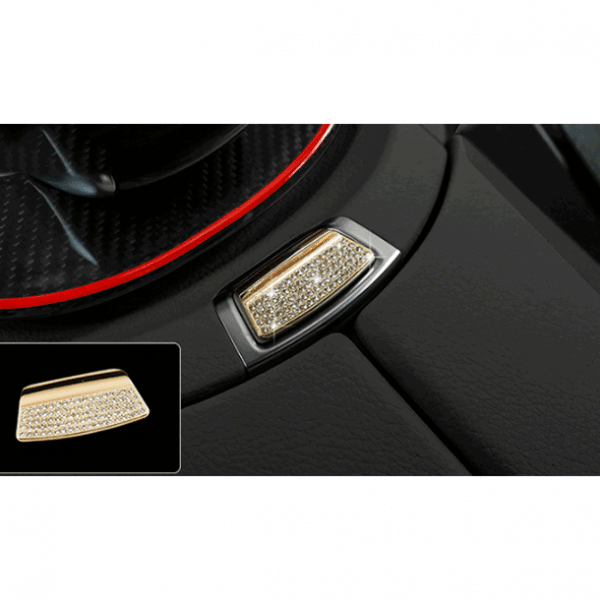 Center console opening button cover For Mercedes New E Class 2016-2019 /  Gold Color