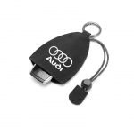 Keychain for remote control and car keys of fabric for Audi cars - PM200 - Black