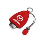 Keychain for remote control and car keys of fabric for Mazda cars - PM200 - Red