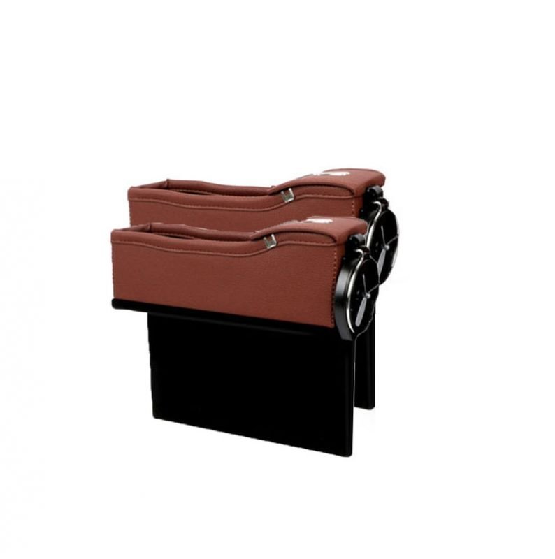 hhgf Multifunctional car seat side organizer for all makes and models of cars ( 2 Pieces ) - WV100 / Brown X Black Color - Image 1