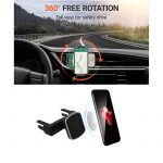 ⁦حامل موبايل مغناطيسي للسيارة يركب في فتحة التكييف متوافق مع جميع الأجهزة - RH100 - فضي⁩ - الصورة ⁦5⁩