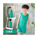 Children's pajamas high quality material from the age of 6 Year to 7  year / Green Color