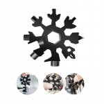 18-in-1 Snowflake Multi-Purpose Snow Window Tool Made of Scratch and Rust Resistant Solid Steel - SPS10 / Black Color