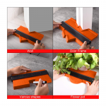 ⁦مسطرة قياس كونتور لقياس الزوايا والأماكن التي التي يصعب الوصول اليها مقاس 25سم * 9سم  / لون برتقالي⁩ - الصورة ⁦3⁩